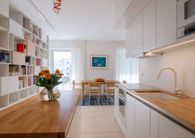 Custom kitchen design in renovated apartment in Vouliagmeni, Athens