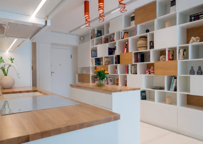 Custom kitchen design in renovated apartment in Vouliagmeni, Athens