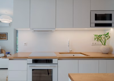 Custom kitchen design in renovated apartment in Vouliagmeni, Athens